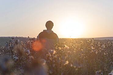 Mari man standing in field