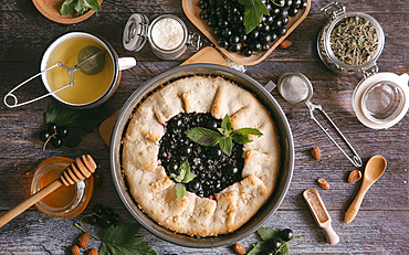 Close up of blackcurrant pie