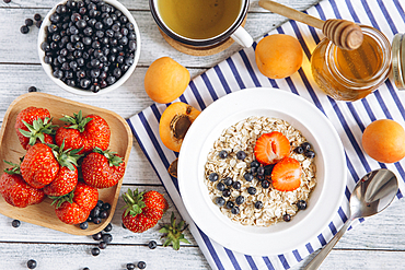 Healthy breakfast on table