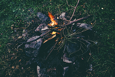 Branches in campfire