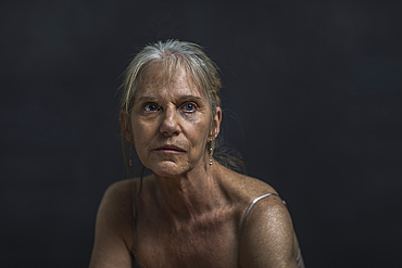 Portrait of sad older Caucasian woman