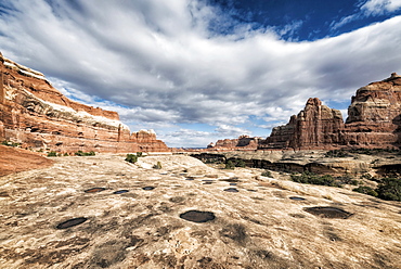 Clouds over desert in Moab, Utah, United States