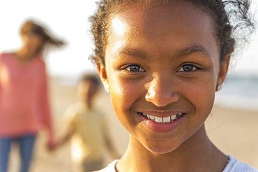 Portrait of smiling girl at beach