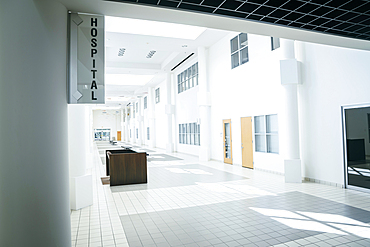 Empty hospital lobby