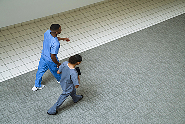 Nurses walking in the lobby