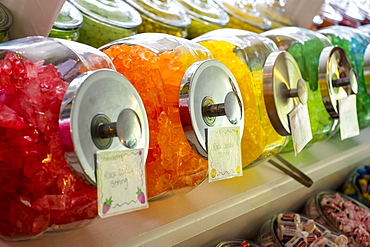 Multicolor candy in jars