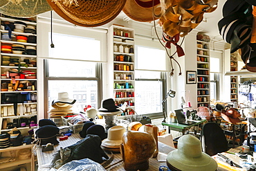 Hats in retail store