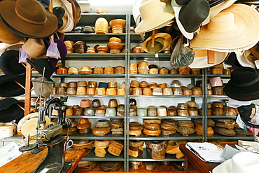 Hats and bowls in retail store