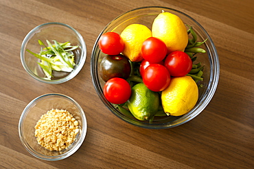 Bowls of ingredients