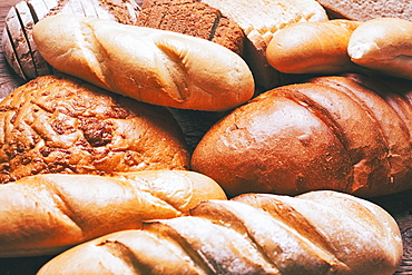 Pile of loaves of bread