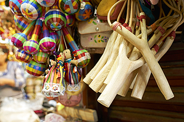 Maracas and slingshots in shop in Guadalajara, Jalisco, Mexico