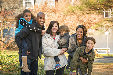 Portrait of smiling multi-ethnic family