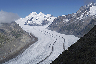 Snowy mountain road, Aletsch Glacier, Languedoc-Roussillon, Switzerland