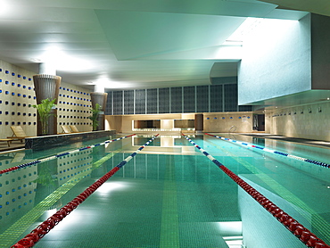 Large tile indoor swimming pool