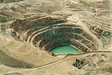 United States, Nevada, Mojave Desert, Copper mining pit