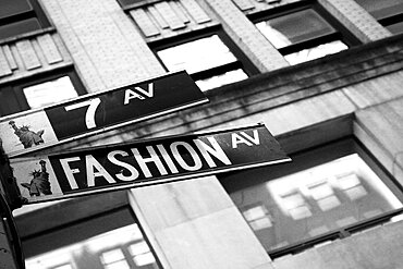 USA, New York, New York City, Close-up of street name signs