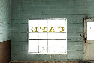 Interior of old abandoned cafe