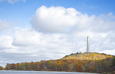 High Point Monument on mountain top in autumn