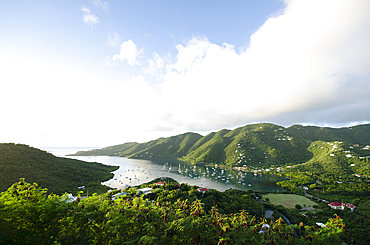 Early morning view of Coral Bay, St. John, USVI, USA