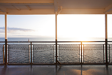 Sunrise over ocean seen from ferry