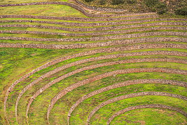 Terraced Inca ruins in Sacred Valley of the Incas