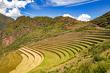 Terraced Inca ruins in Sacred Valley of the Incas
