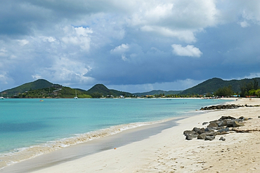 Caribbean beach and turquoise sea, Jolly Harbour, Antigua and Barbuda