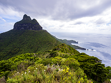 Clouds over Mount Lidgbird and sea, Lord Howe Island, New South Wales, Australia