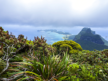 Clouds over Mount Lidgbird and sea, Lord Howe Island, New South Wales, Australia