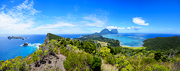Panoramic view of Lord Howe Island, Lord Howe Island, New South Wales, Australia