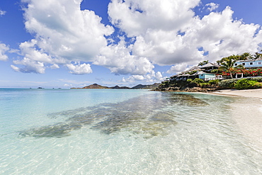 A beachfront resort surrounded by flowers and plants, Ffryes Beach, Antigua, Antigua and Barbuda, Leeward Islands, West Indies, Caribbean, Central America