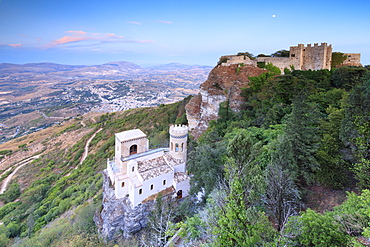 Torretta Pepoli and Castello di Venere, Erice, province of Trapani, Sicily, Italy, Europe