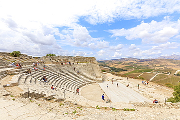 Greek amphitheatre, Segesta, Calatafimi, province of Trapani, Sicily, Italy, Europe