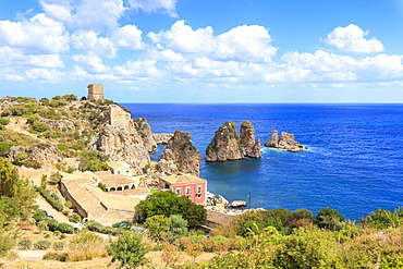 Historic hamlet of Tonnara di Scopello, Castellammare del Golfo, province of Trapani, Sicily, Italy, Mediterranean, Europe