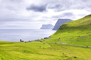 Coastal village of Trollanes, Kalsoy Island, Faroe Islands, Denmark, Europe