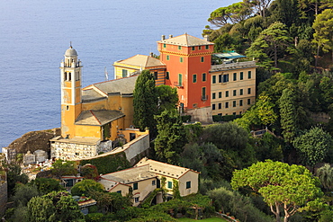 Church of San Giorgio, Portofino, province of Genoa, Liguria, Italy, Europe