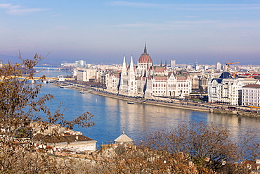 Parliament Building and River Danube, Budapest, Hungary, Europe