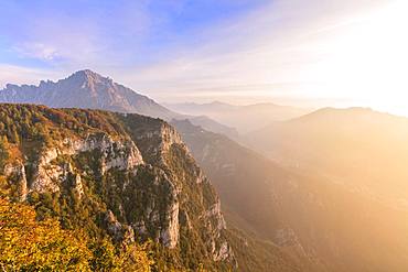 Sunrise on Grigna meridionale seen from Monte Coltignone, Lecco, Lombardy, Italian Alps, Italy, Europe