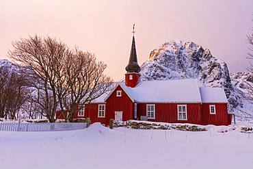 Flakstad church, Lofoten Islands, Nordland, Norway, Europe