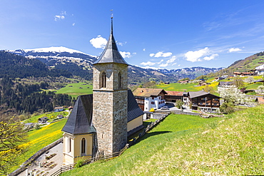 Church of Luzein, Prattigau-Davos region, Canton of Graubunden, Switzerland, Europe