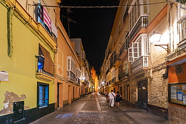 Street in old town of Cadiz, Spain, Europe