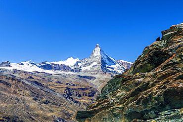 Overview of the Matterhorn,. Zermatt, Canton of Valais, Pennine Alps, Swiss Alps, Switzerland, Europe