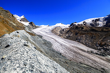 Findelgletscher in the Mount Rosa massif, Zermatt, Canton of Valais, Pennine Alps, Swiss Alps, Switzerland, Europe