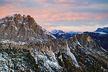 Monte Cristallo at sunrise, Dolomites, Cortina d'Ampezzo, Belluno province, Veneto, Italy, Europe