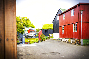 Multicolored houses in Torshavn, Streymoy Island, Faroe Islands, Denmark, Europe