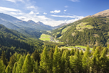 Santa Maria village, Umbrail Pass, Mustair Valley, Canton of Grisons (Graubunden), Switzerland, Europe