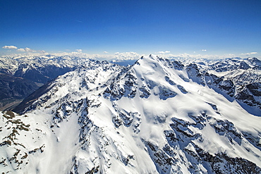 Aerial view of Peak Piazzi Valdidentro, Sondrio, Valtellina, Lombardy, Italy, Europe