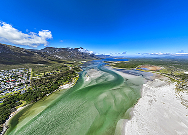 Panorama of the Klein River Lagoon, Hermanus, Western Cape Province, South Africa, Africa