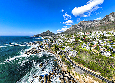 Panorama of the Twelve Apostles and Camps Bay, Cape Town, South Africa, Africa