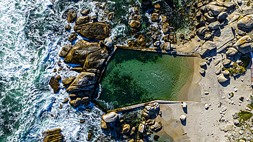 Aerial of a Rock Pool, Camps Bay, Cape Town, South Africa, Africa